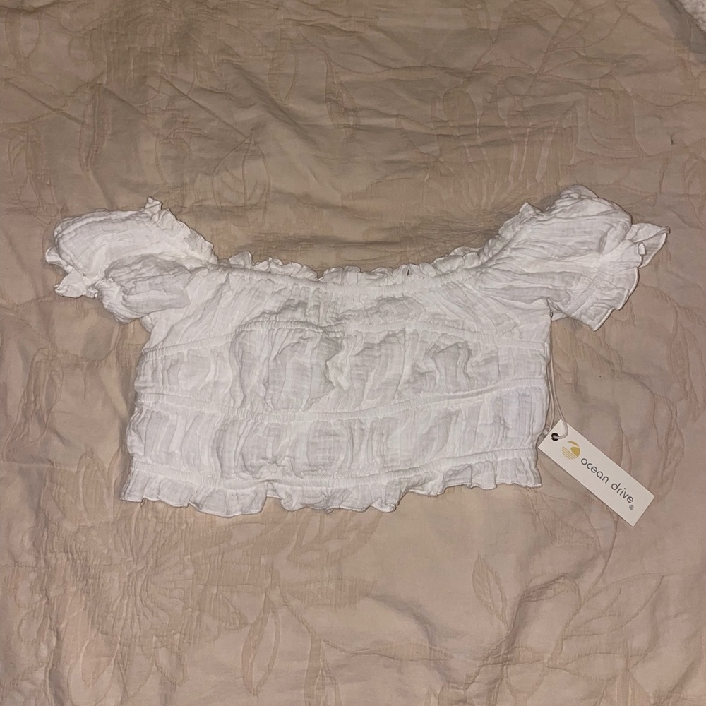 Cropped off the shoulder blouse